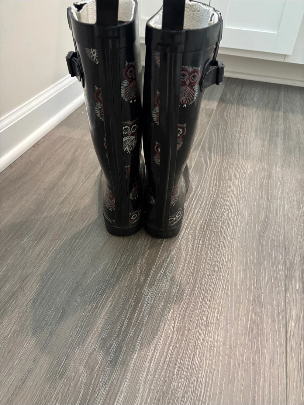 Capelli of New York Black Owl Print Women’s Rain Boots